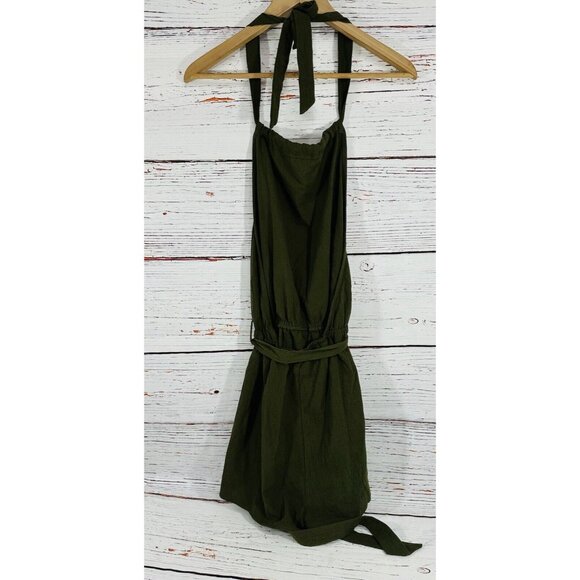 Shein Army Green Romper Open Back Halter Style Tie Waist Teen Sz Large 1 Piece - Picture 6 of 10